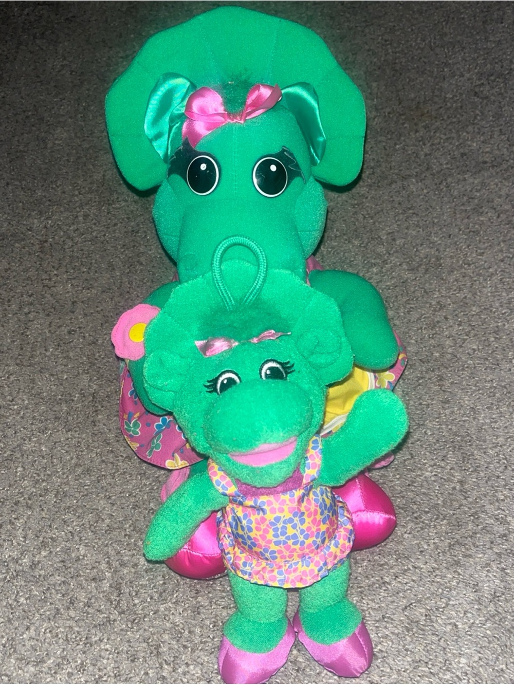Vintage Baby Bop Plush Lot of 2 Dolls Bath Time And Talk N Dress 1993 And 2001